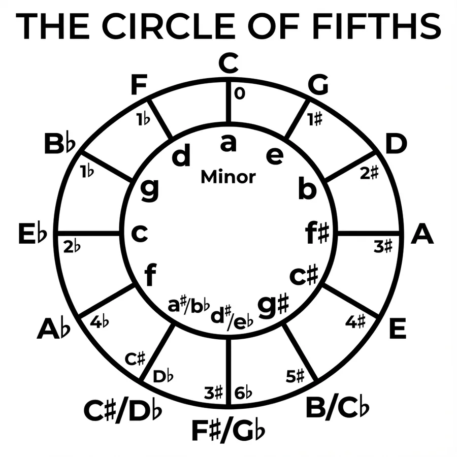 Modul 13: Tonleitern & Muster — Module 13 Circle Fifths Pie