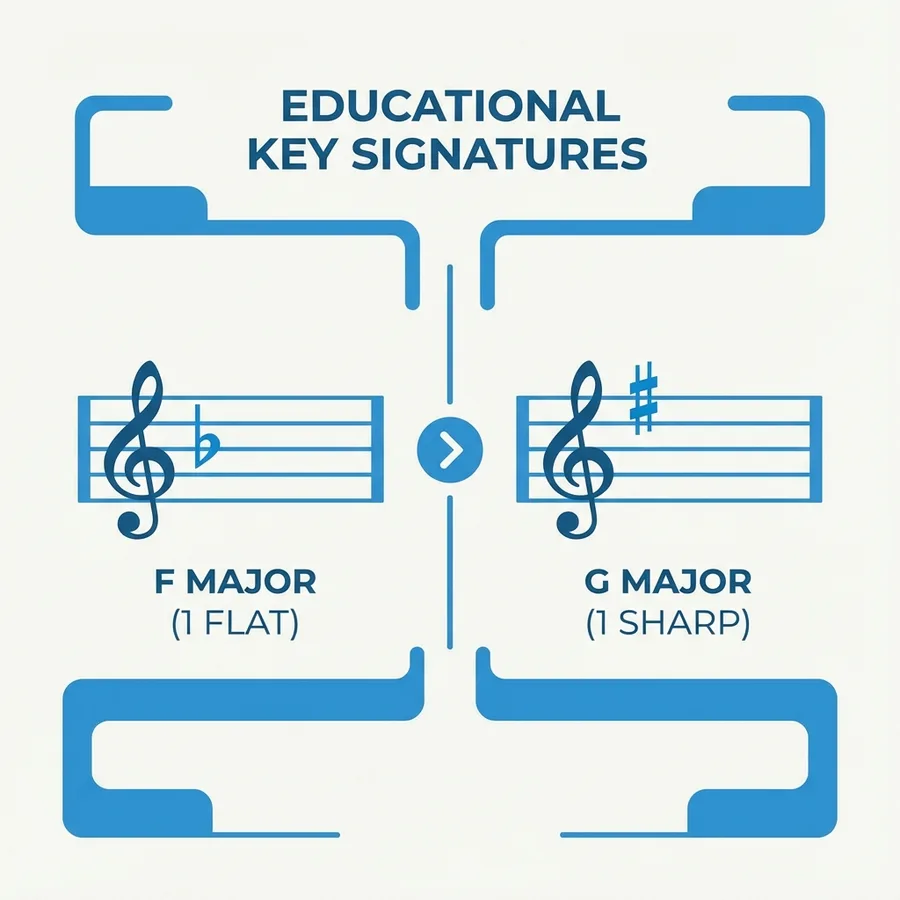 Modul 18: Blattlese-Strategien — Module 18 Key Signature Chart