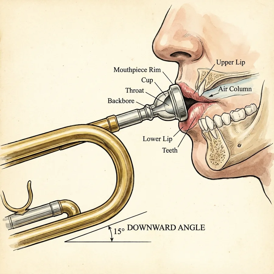 Modul 3: Erste Noten — Module 3 Mouthpiece Placement Side